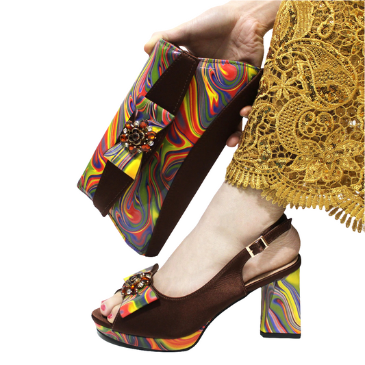 Italian Design Shoes With Matching Set- ED107