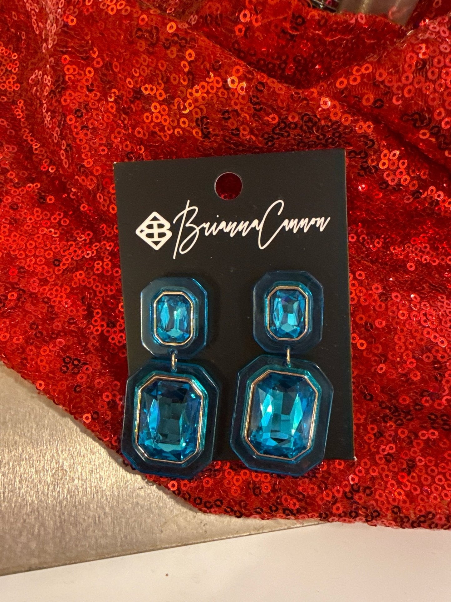 Brianna Cannon- Blue Crystal Drop Earrings