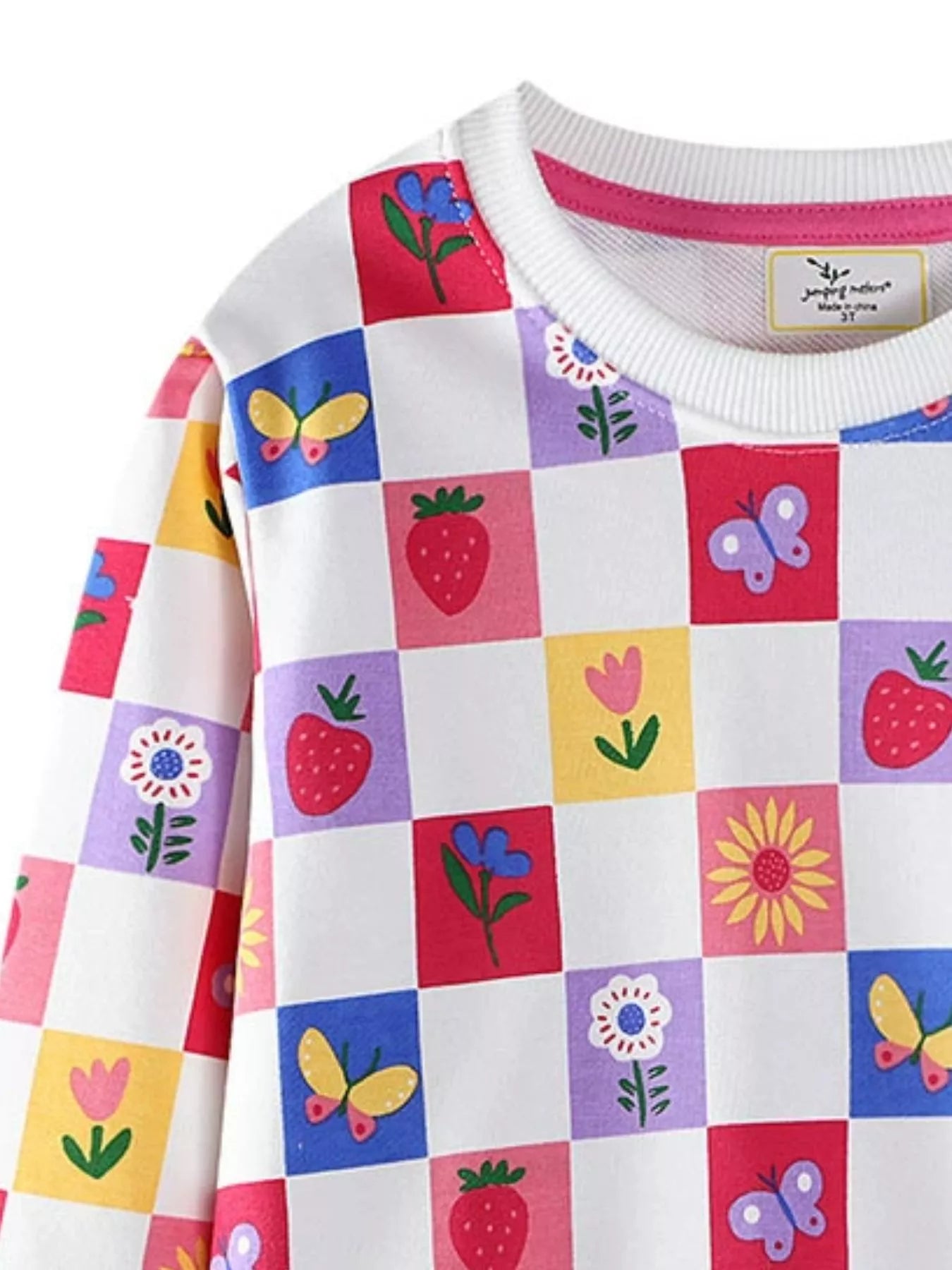 Toddler Girls Colorful Checkered Pattern Sweatshirt
