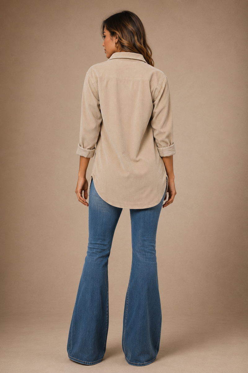 Corduroy Shirt in Khaki