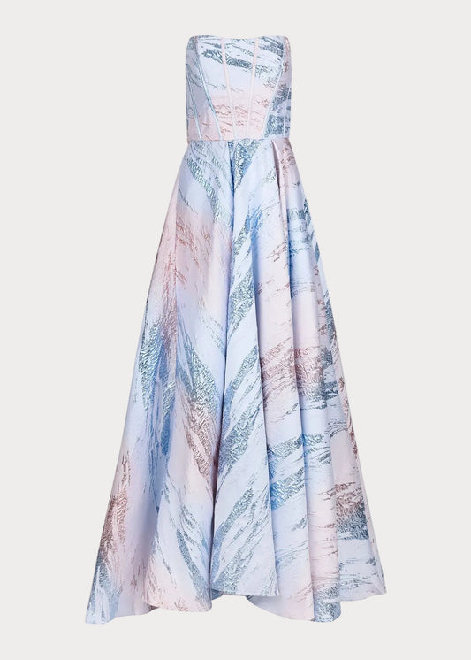 Nessa Metallic Dress - Blue