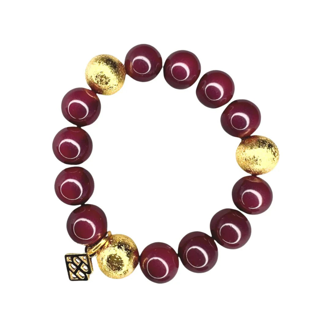 BRIANNA CANNON -
Maroon Beaded Brianna Bracelet