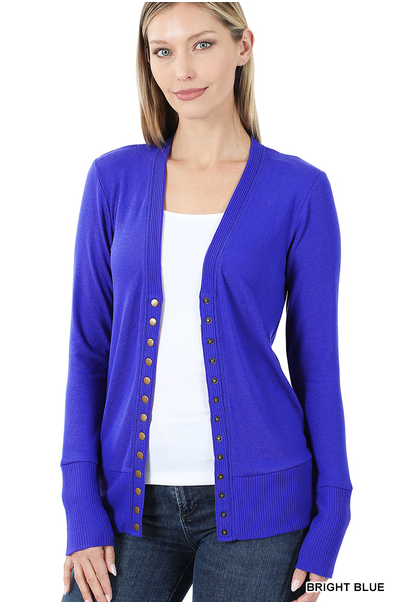 Snap Cardigan Full Sleeve - Bright Blue