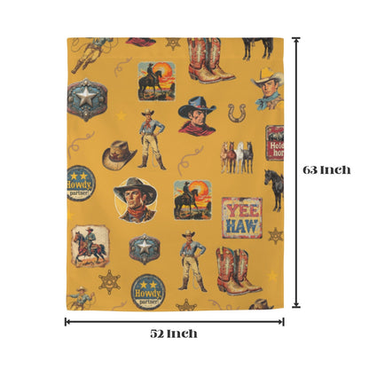Baha Ranch Vintage Cowboy Collage Western Curtains 52" x 63" Made in America