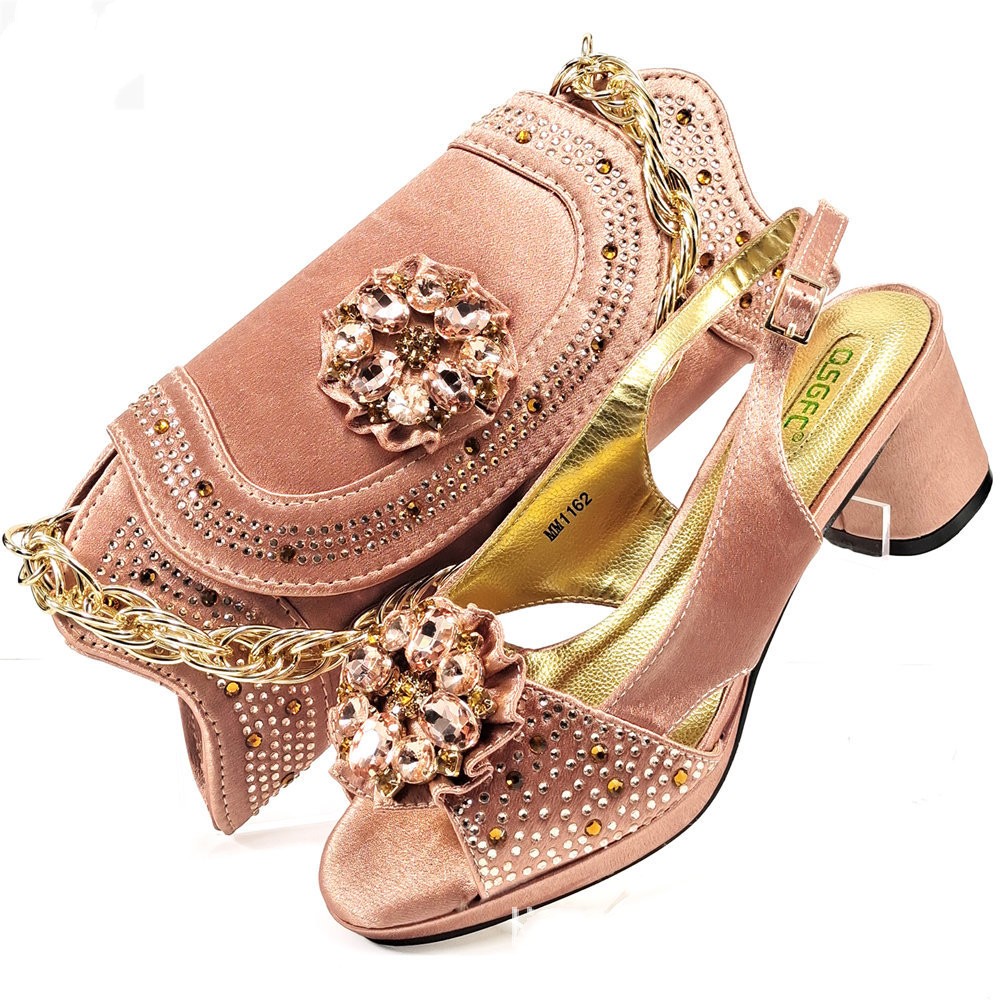 Evening Party With Rhinestone Pointed Toe Shoes Hand Bag Suit See size chart under “more details”