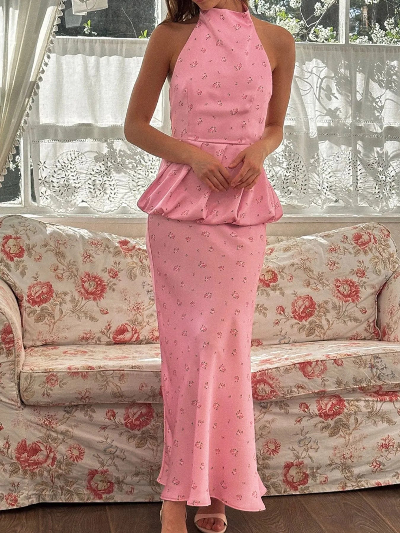 Floral Print Cami and Skirt Set See size chart under “more details”