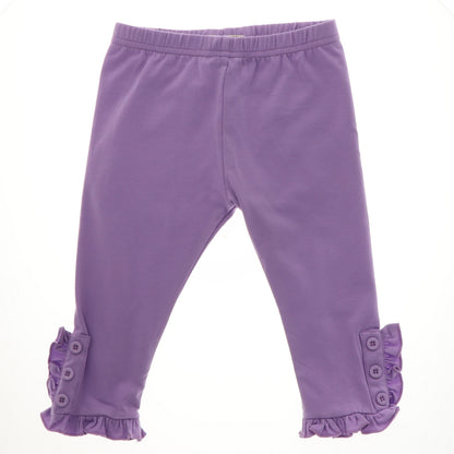 Maddie Button Ruffle Capri