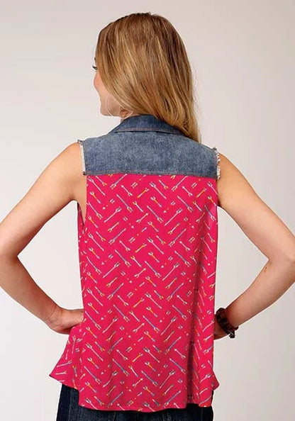Roper 00164 Arrow Print (Red) - Women's Sleeveless Shirt