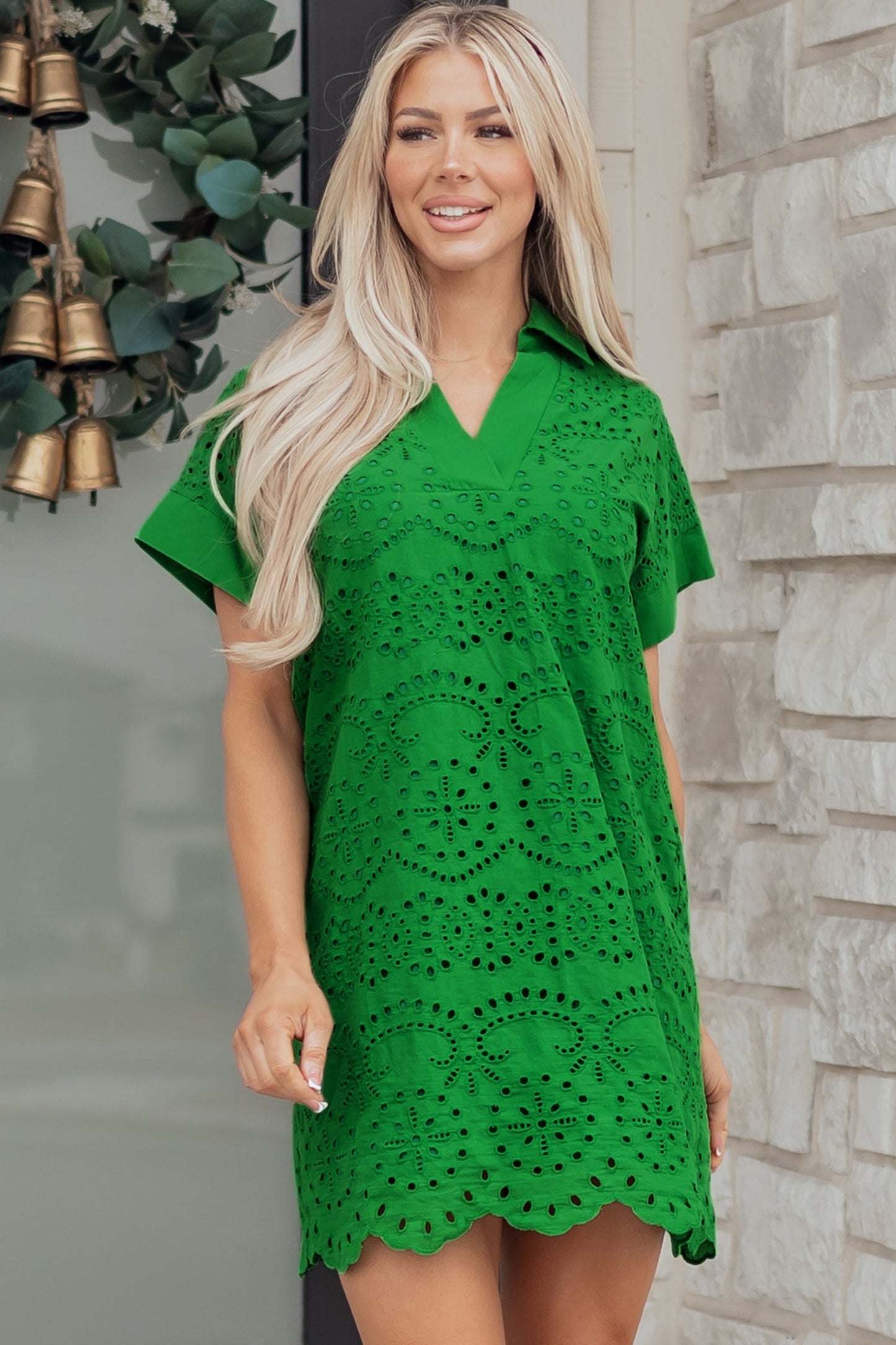 Celine Eyelet Embroidered T Shirt