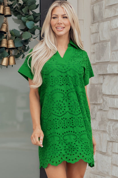 Celine Eyelet Embroidered T Shirt