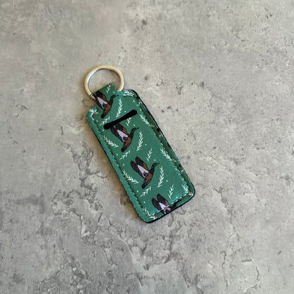 Chapstick Holder Keychain – Cow Print, Camo Pink Bow, Cowboy Toile, Barn Toile, croquette, duck, moon