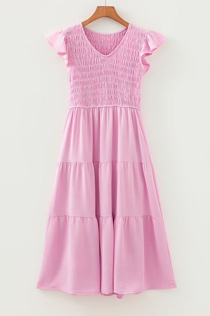 Treasure Flare Tiered Midi Dress