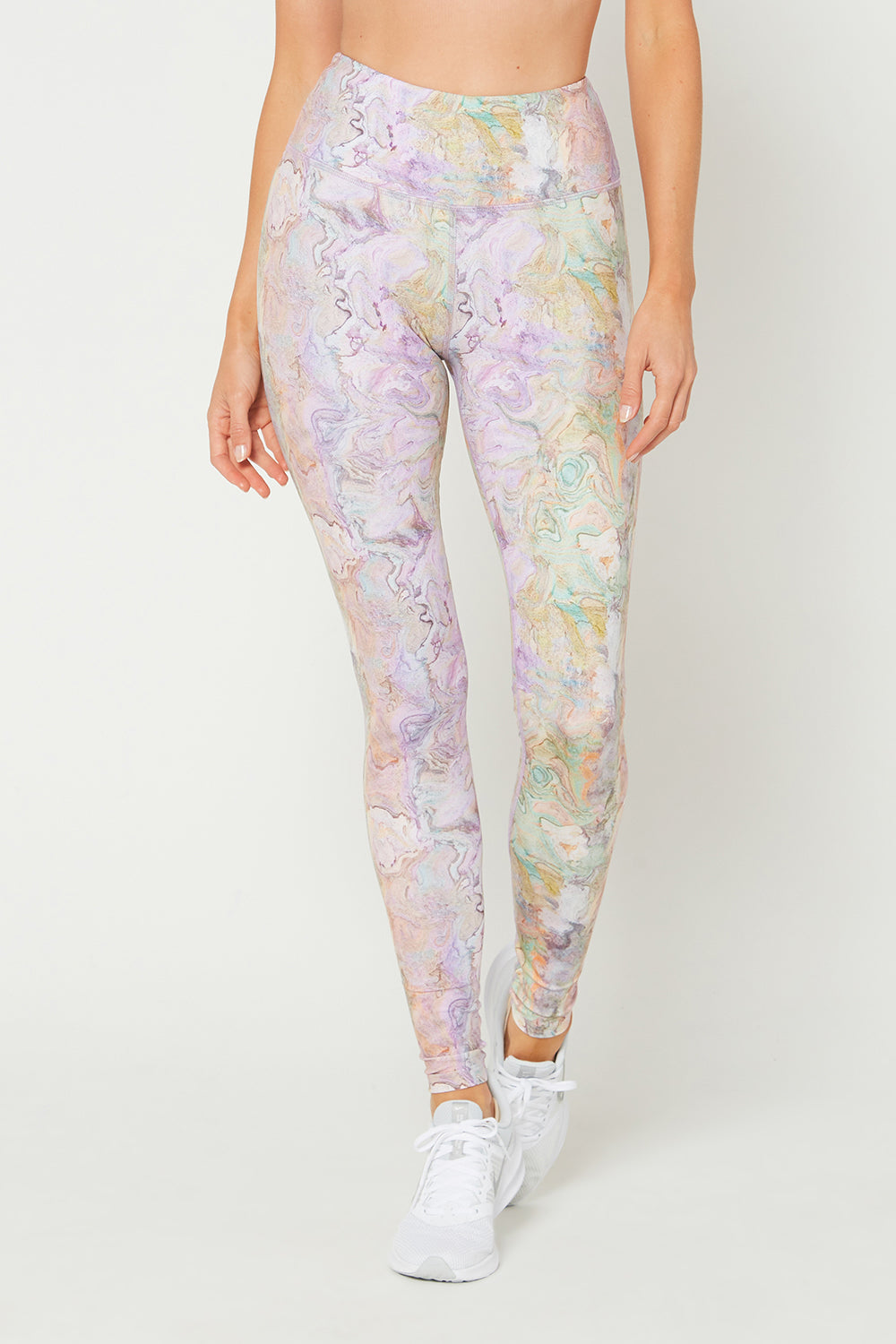 Pastel Marble High Waisted Leggings Made in USA