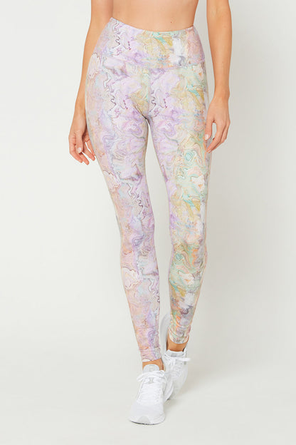 Pastel Marble High Waisted Leggings Made in USA