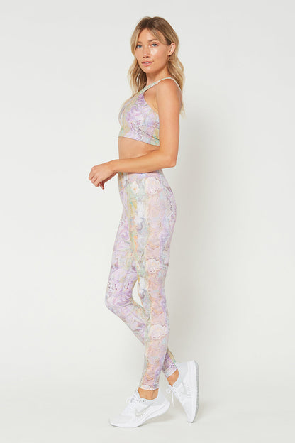 Pastel Marble High Waisted Leggings Made in USA