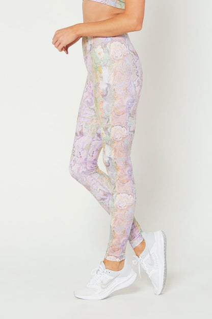 Pastel Marble High Waisted Leggings Made in USA