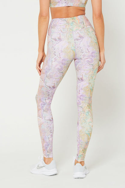 Pastel Marble High Waisted Leggings Made in USA