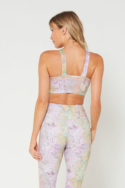 Pastel Marble Cross-Over Halter Crop Top Made in USA