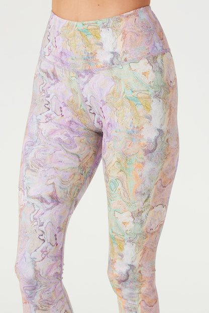 Pastel Marble High Waisted Leggings Made in USA