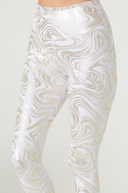 Metallic Marble Leggings Made in USA