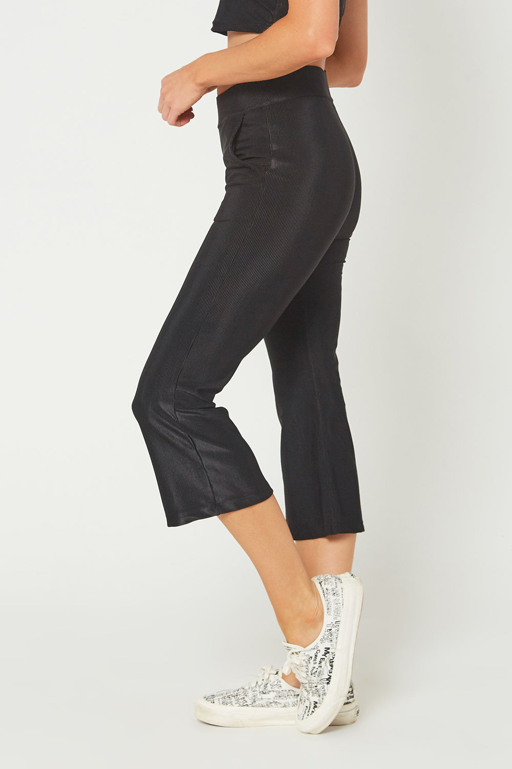 Ribbed Pocket Crop Pants Made in USA