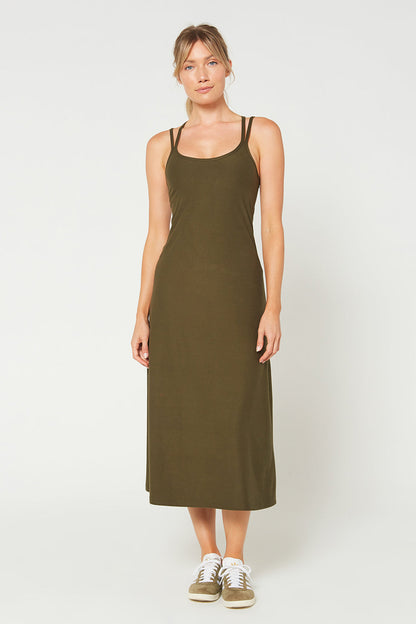 Cross Back Strap Maxi Dress Made in USA