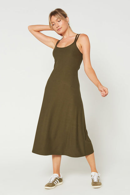 Cross Back Strap Maxi Dress Made in USA