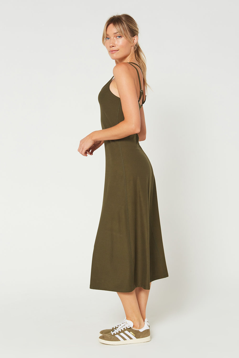 Cross Back Strap Maxi Dress Made in USA