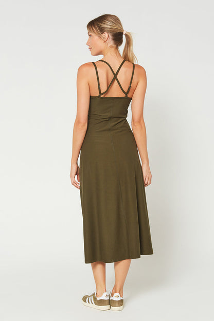 Cross Back Strap Maxi Dress Made in USA