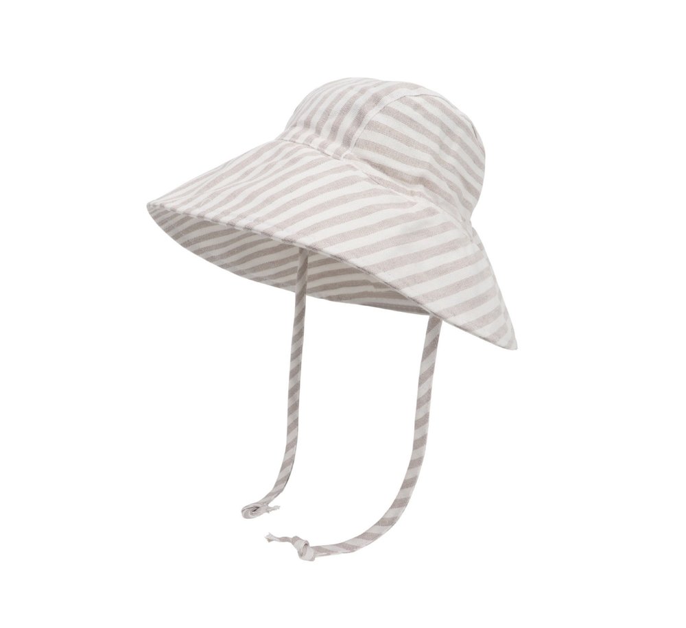 Wide Brim Kids Linen Sun Hat – Breathable UV Protection Toddler Bucket Hat - Baileys