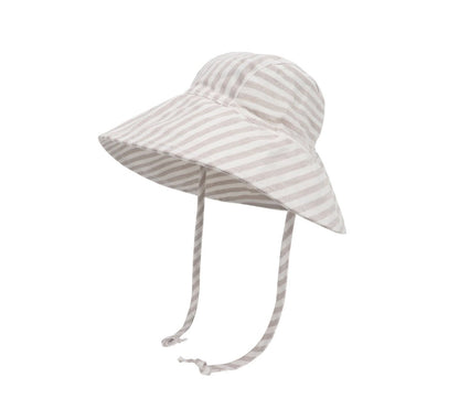 Wide Brim Kids Linen Sun Hat – Breathable UV Protection Toddler Bucket Hat - Baileys
