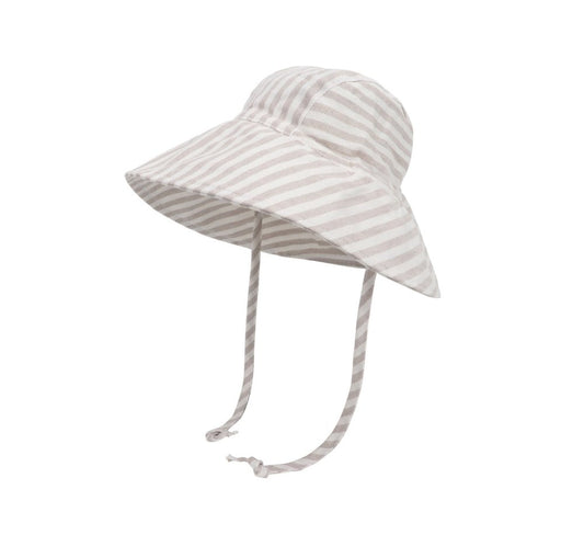 Wide Brim Kids Linen Sun Hat – Breathable UV Protection Toddler Bucket Hat - Baileys