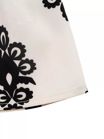 Printed Smocked Waist Shorts