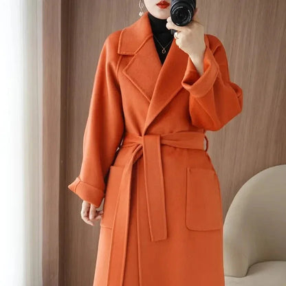 LUXWOMAN 100% Wool Autumn/Winter Cashmere Coat with Belt