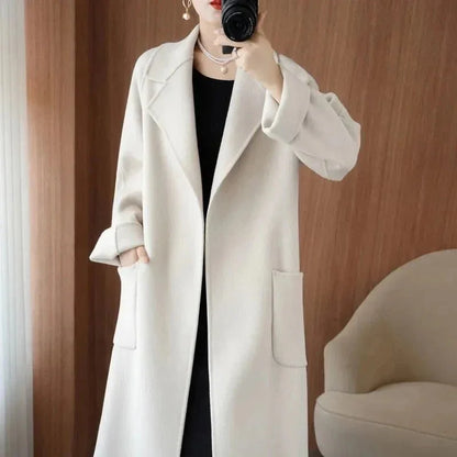 LUXWOMAN 100% Wool Autumn/Winter Cashmere Coat with Belt