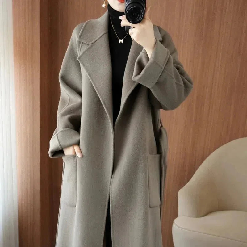 LUXWOMAN 100% Wool Autumn/Winter Cashmere Coat with Belt