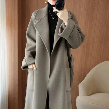 LUXWOMAN 100% Wool Autumn/Winter Cashmere Coat with Belt