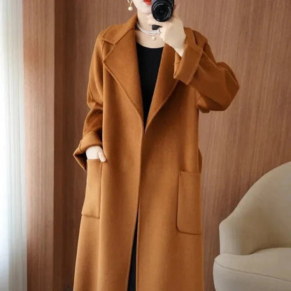 LUXWOMAN 100% Wool Autumn/Winter Cashmere Coat with Belt