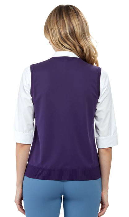 Womens Button Front Cable Knit Cardigan Sweater Vest