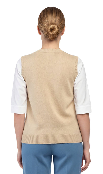 Womens Button Front Cable Knit Cardigan Sweater Vest