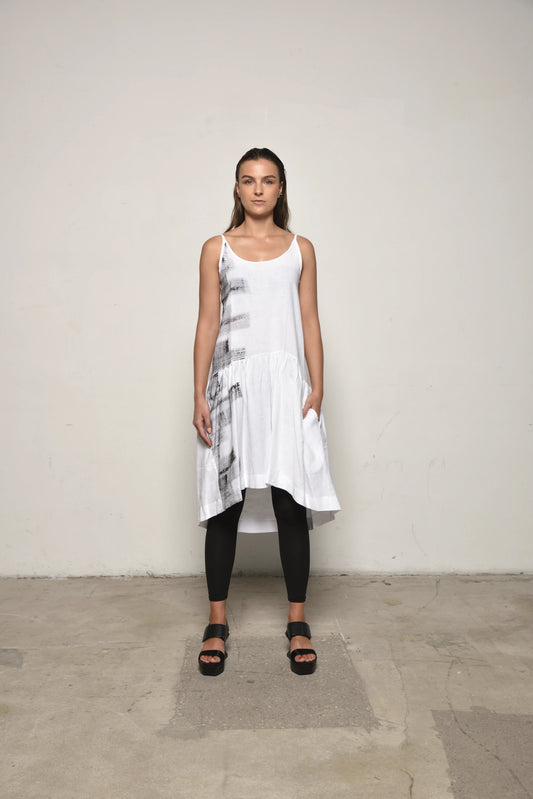 Linen Peplum Dress