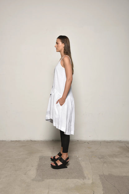 Linen Peplum Dress