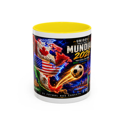 Mundial 2026 Soccer Coffee Mug – Canada/USA/Mexico World Cup Accent Mug (11/15oz)