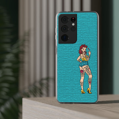Sassy Pin-Up Stupid Boys Teal Flexi Phone Case