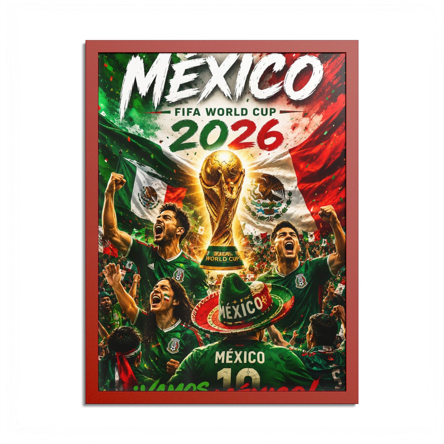 Mexico 2026 World Cup Poster — Colored Frame Soccer Poster