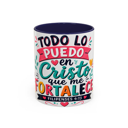 Coffee Mug - "Todo lo puedo en Cristo que me fortalece" (Filipenses 4:13)