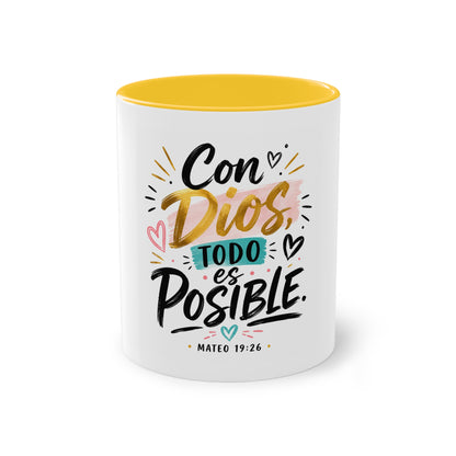 Coffee Mug — "Con Dios Todo Es Posible" Inspirational Spanish Scripture 11oz