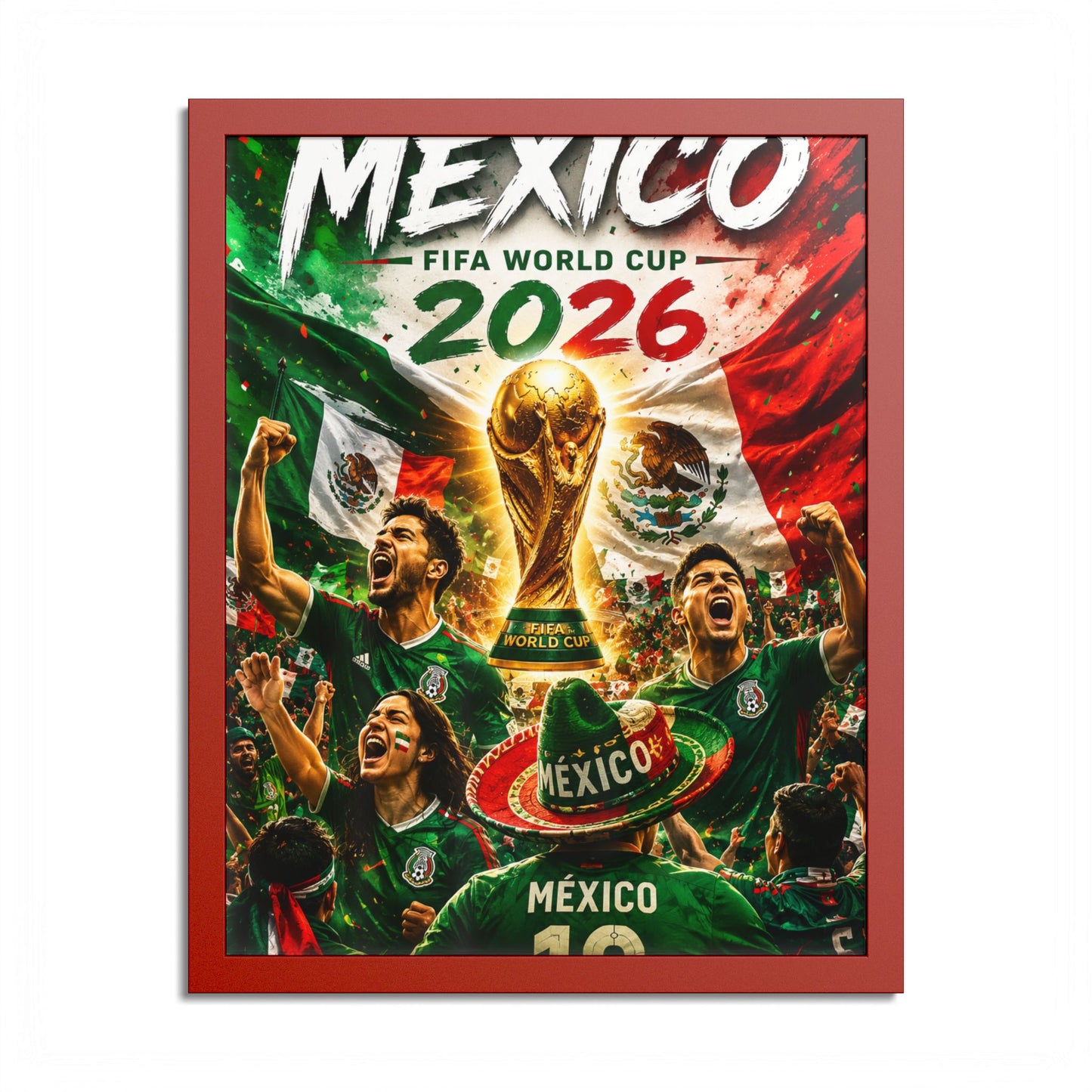 Mexico 2026 World Cup Poster — Colored Frame Soccer Poster
