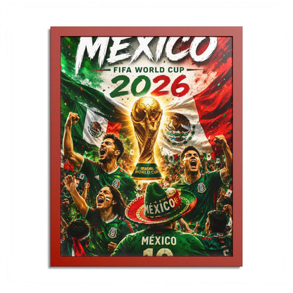 Mexico 2026 World Cup Poster — Colored Frame Soccer Poster