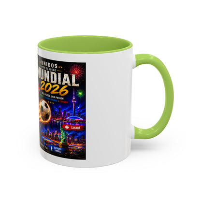 Mundial 2026 Soccer Coffee Mug – Canada/USA/Mexico World Cup Accent Mug (11/15oz)